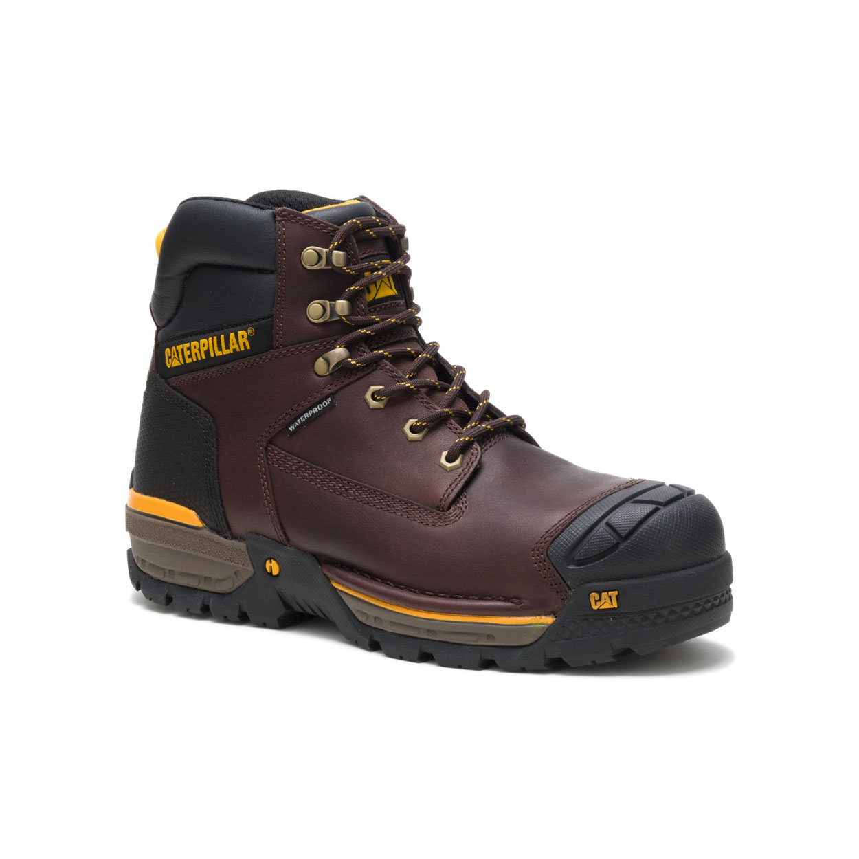 Men's Caterpillar Excavator Safety Boots Brown Ireland PSJU08736